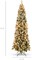 Frosted Pencil Christmas Tree Pre Lit Slim Tree with Pine Cones, 350 Lights & Metal Base